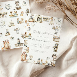 Convites Nursery Rhyme Chá de fraldas