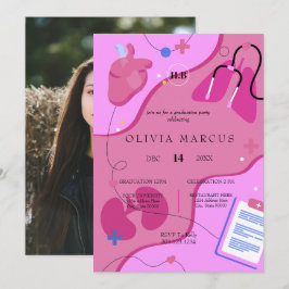 Convites Nursing Graduation Invitation | RN Nurse Party Inv