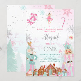 Convites Nutcracker Birthday Girl Land of Sweet Fairy Pink