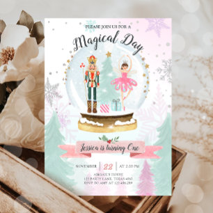 Convites Nutcracker Birthday Girl Land of Sweet Fairy Pink