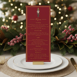Convites Nutcracker Christmas Holiday Dinner Red Menu