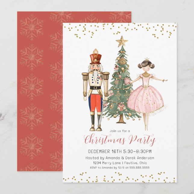 Convites Nutcracker Christmas Party Invitation (Frente/Verso)