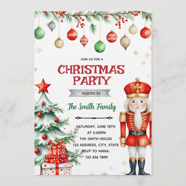 Convites Nutcracker Christmas Party Invitation (Frente)