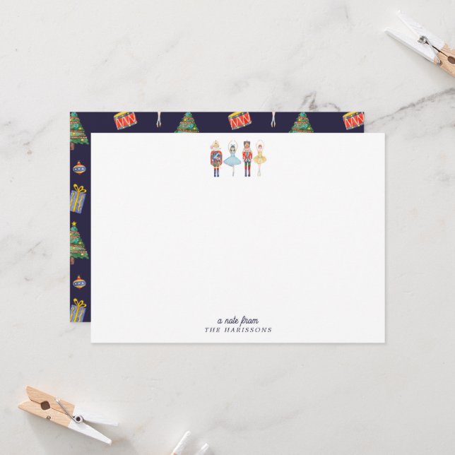Convites Nutcracker Christmas Stationery Note Card (Frente/Verso In Situ)