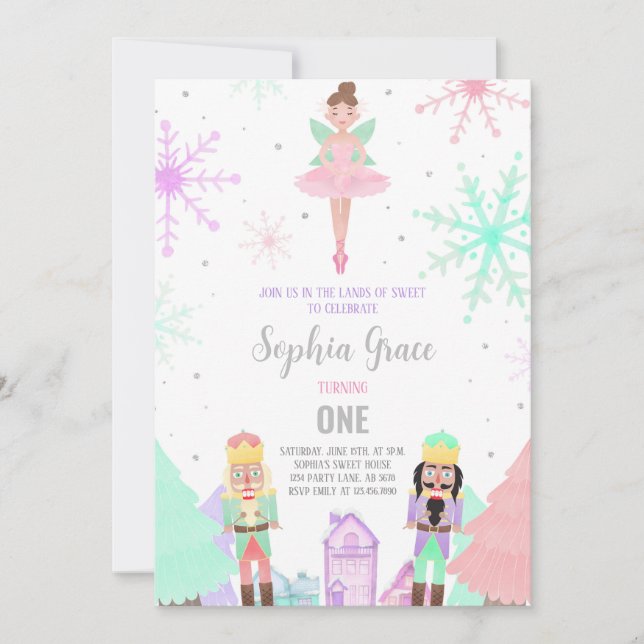 Convites Nutcracker Land of Sweets Winter (Frente)