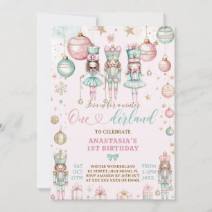 Convites Nutcracker Winter Wonderland 1º Aniversário  