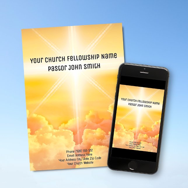 Convites Nuvem de Luz Celestial Imprimível Material de Escr (DIGITAL DOWNLOAD Heavenly Cloud Church Invitation)