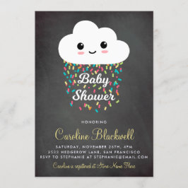 Convites Nuvem e Confetti Bonitas | Chá de fraldas chalkboa