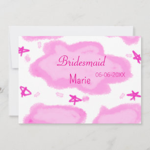 Convites nuvens cor-de-rosa estrelas pastel bridesmaid mode