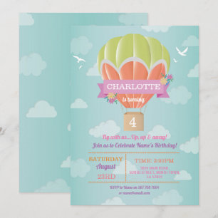 Convites Nuvens da mosca do passeio da festa de aniversári