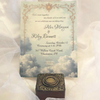 Convites Nuvens de Casamento vintage de Amor