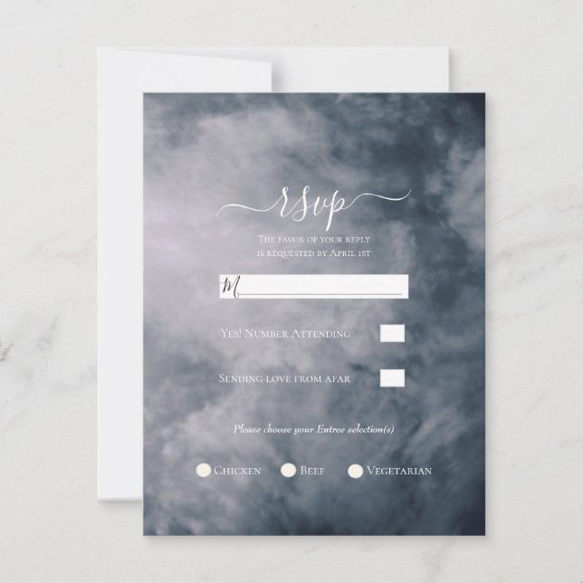 Convites Nuvens de Céu Azul Temperamental Casamento RSVP (Frente)
