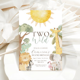 Convites Nyala Safari Animais Selvagens Dois Segundo Aniver