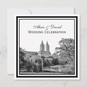 Convites NYC Centrl Pk Lake San Remo Gravado SQ Casamento