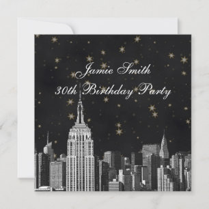 Convites NYC ESB Skyline Etchou Black Starry Pty