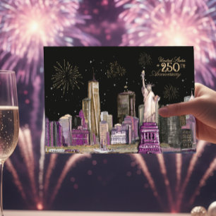 Convites NYC Rosa Semiquincentenária Rosa Vibrante dos EUA