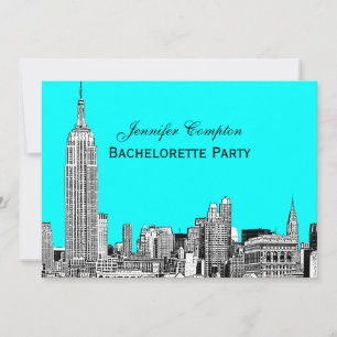 Convites NYC Skyline 01 Etch DIY BG - Bachelorette Color