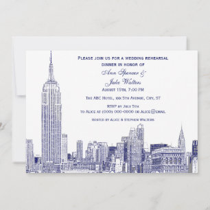 Convites NYC Skyline 01 Etchd DIY BG Janto de ensaio azul