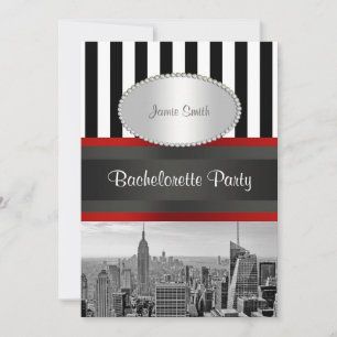 Convites NYC Skyline BW Black White Strike 2P Bachelorette
