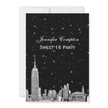 NYC Skyline Enchido Starry DIY BG Color Sweet 16