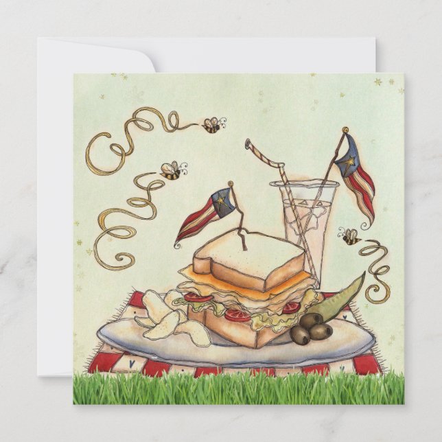 Convites o 4ns do piquenique de julho convidam (Frente)