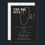 Convites O 50º aniversário surpresa dos cinco grandes<br><div class="desc">Black The Big Cinco Oh 50th Surprise Birthday Invitation Seus convidados saberão que esta será uma festa especial apenas olhando para este convite!</div>