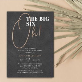 Convites O 60º aniversário surpresa do couro preto