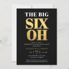 Convites O 60º Elegante Dourado Surpresa de Aniversário