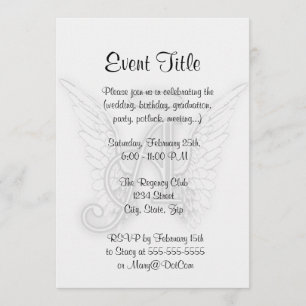 Convites O alfabeto do anjo um último inicial voa o halo