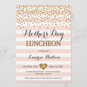 Convites O almoço do dia das mães elegante cora rosa e ou