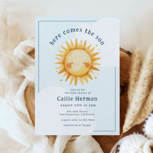 Convites O Amarelo Azul vem o Chá de fraldas do Filho Menin (Criador carregado)