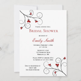 Convites O amor cresce | Chá de panela Red Hearts