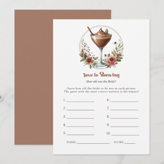 Convites O Amor da Mousse de Mocha está em Fervura Jogo par (Frente/Verso)