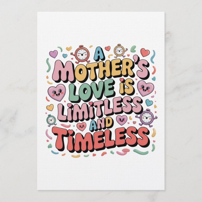 Convites O Amor De Uma Mãe É Ilimitado E Atemporal (Frente)