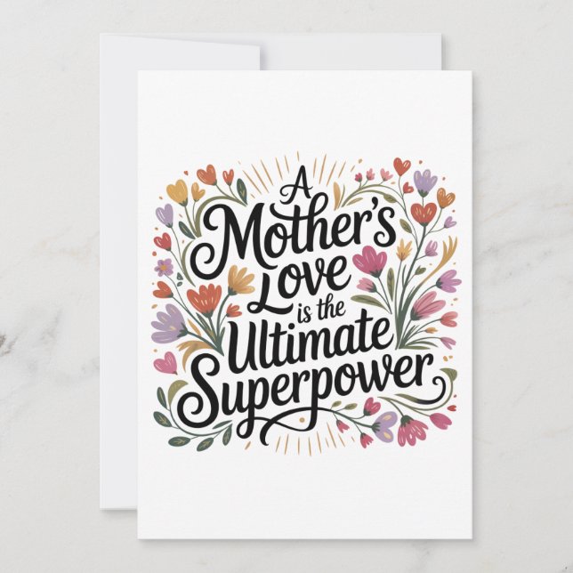Convites O Amor de uma Mãe É o Superpoder Definitivo (Frente)