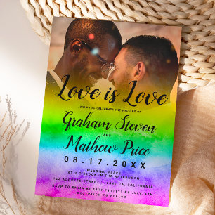 Convites O amor é amor, a gay do casamento da foto do arco-