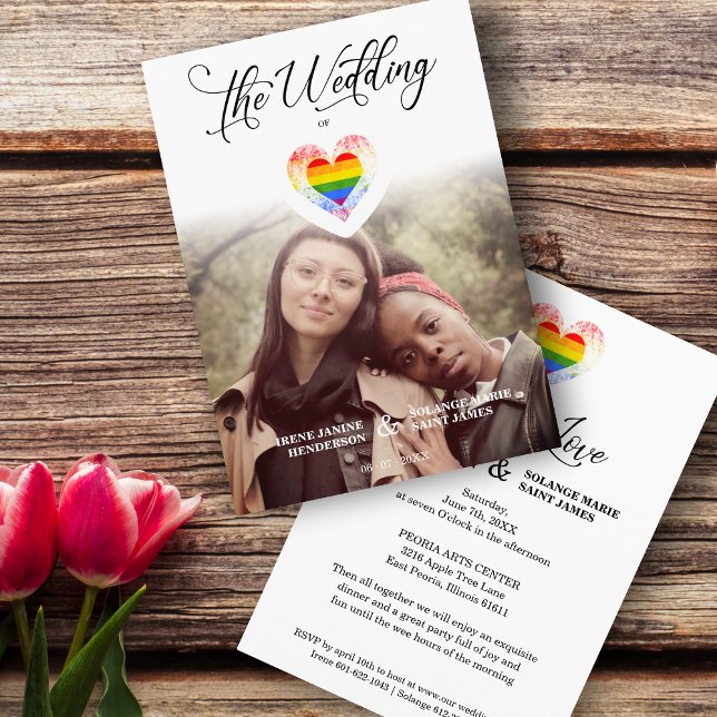 Convites O Amor é Amor Orgulho Arco-íris Coração LGBT Foto (Criador carregado)