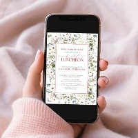 O Amor É Berry Sweet Elegant Floral Bridal Luncheo