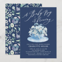 O amor é criar Chá de chá azul Floral