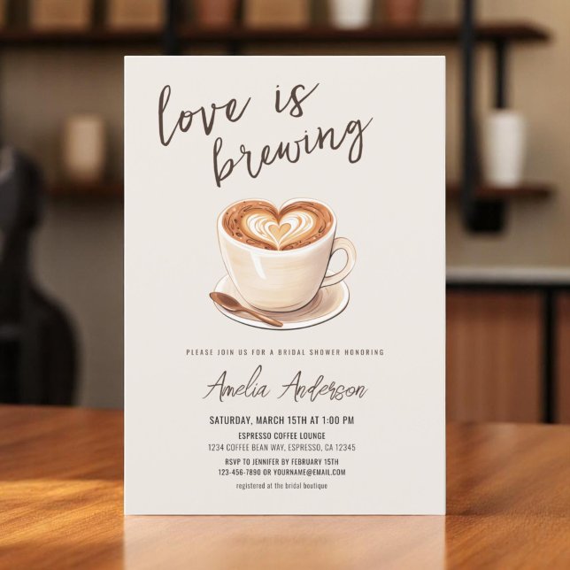 Convites O amor é criar Chá de panela de café (Criador carregado)