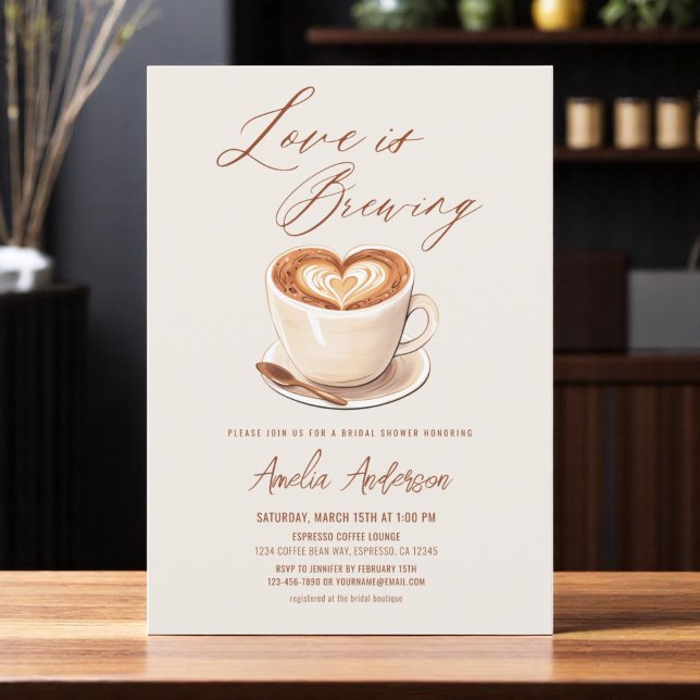 Convites O amor é criar Chá de panela de café (Criador carregado)