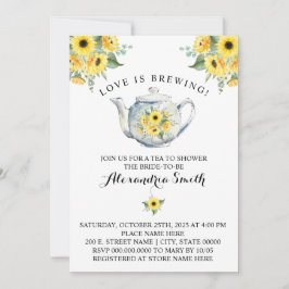 Convites O amor é criar Chá de panela de chá girassóis