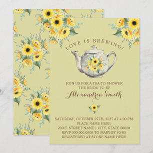 Convites O amor é criar Chá de panela de chá girassóis