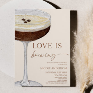 Convites O Amor É Criar Chá de panela Expresso Martini