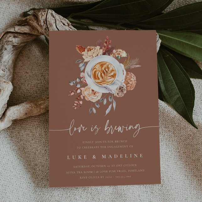 Convites O amor é criar Festa de noivado de café Brunch (Criador carregado)