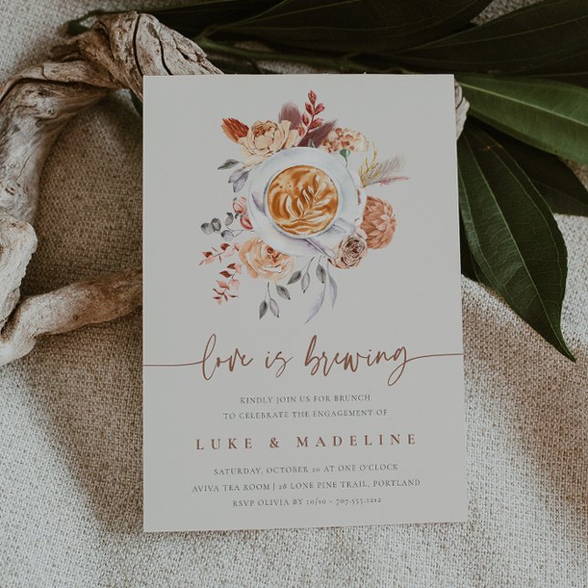 Convites O amor é criar Festa de noivado de café Brunch (Criador carregado)