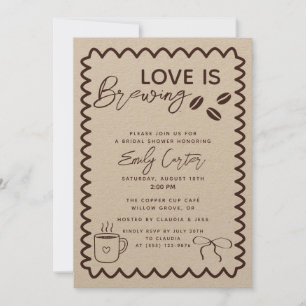 Convites O amor é criar o Chá de panela do tema do café