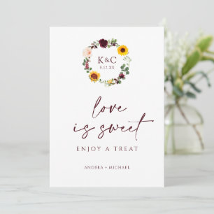Convites O amor é doce, Chá de panela de queda, girassóis