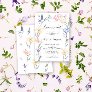 Convites O amor é doce Chuveiro de Noiva Floral