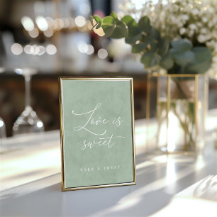 Convites O amor é doce - Sage & Eucalyptus Tabletop Sinal